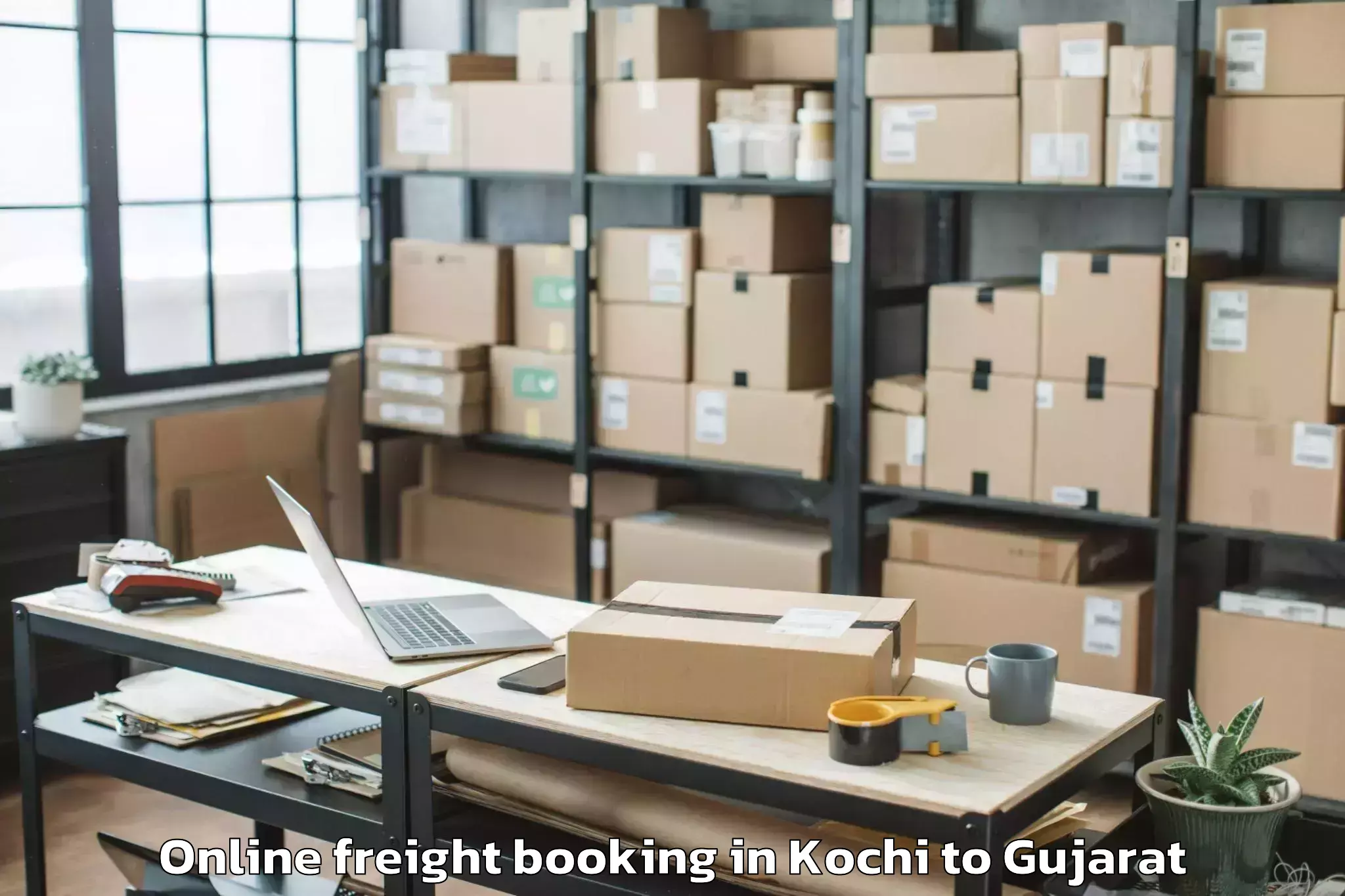 Book Kochi to Thasra Online Freight Booking